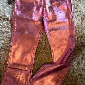 Metallic Pink Women's Pants